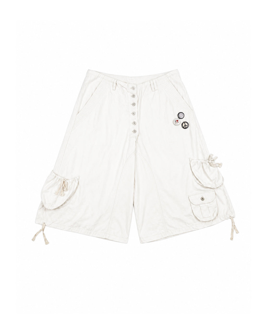 WHITE SUMMER CARGO SHORT