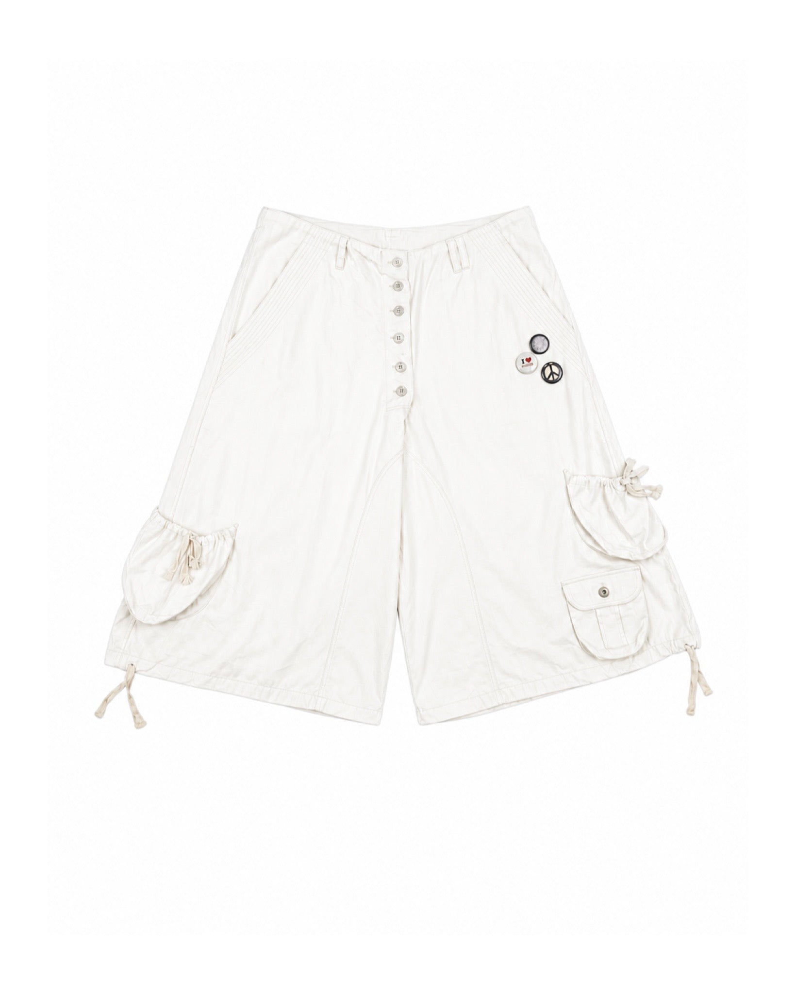 WHITE SUMMER CARGO SHORT